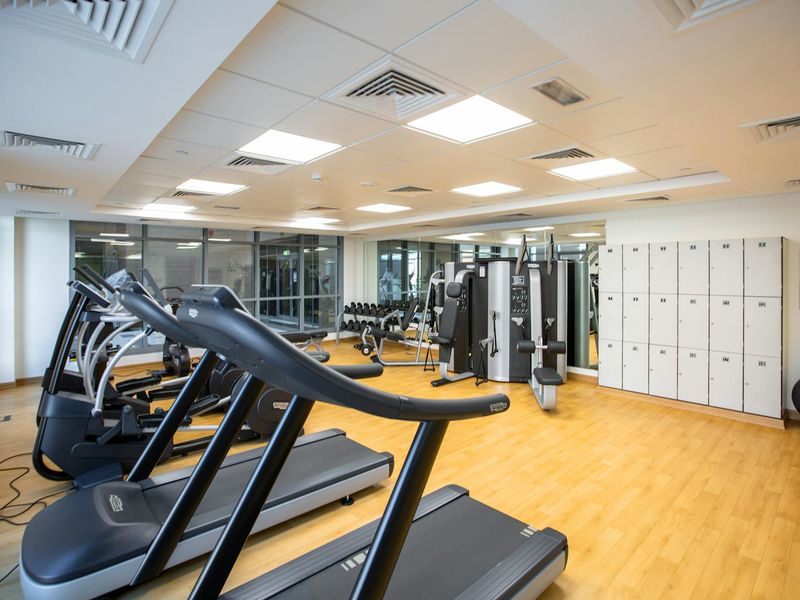 Detailed view of training equipment in a bright room